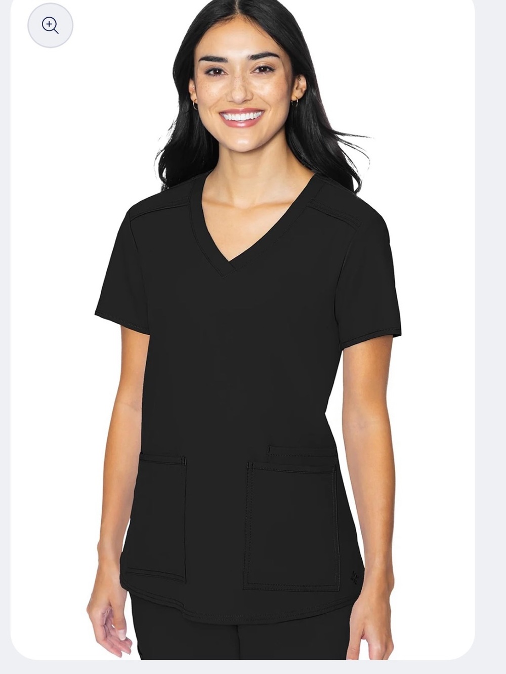 Med Couture Women’s Insight Black V-Neck Scrub Top- new in package - Picture 4 of 7